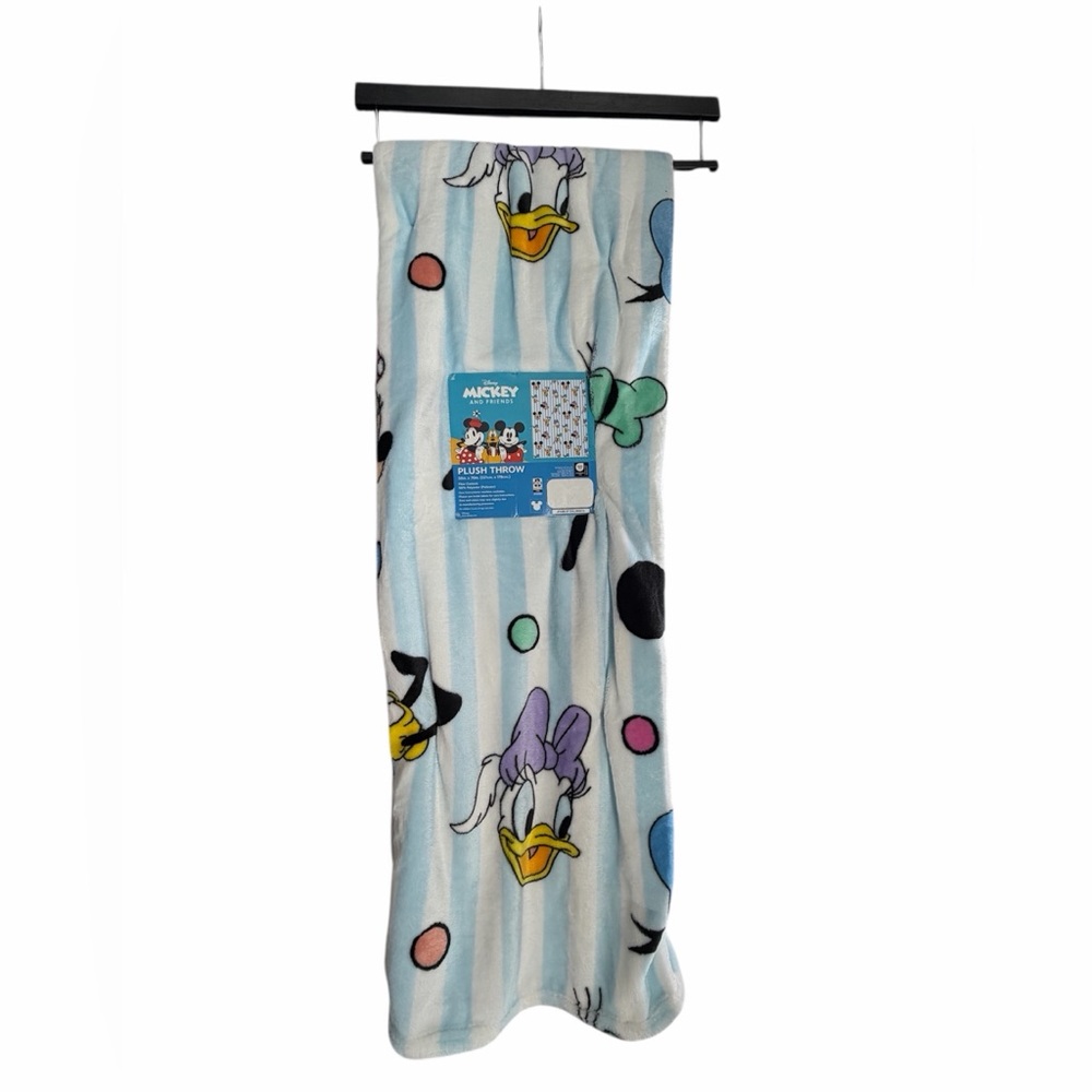 NWT Disney Mickey and Friends Striped Plush Throw